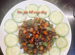 Hình của món Cơm gạo lứt rang chay.