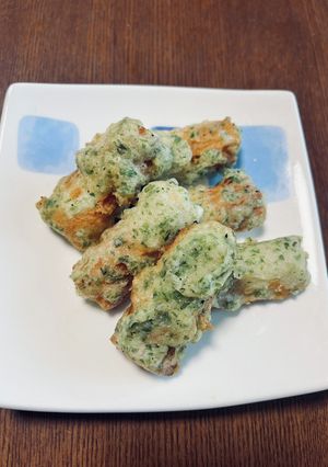 A picture of TOP9! Tempura Batter. Chikuwa Seaweed Fritters.