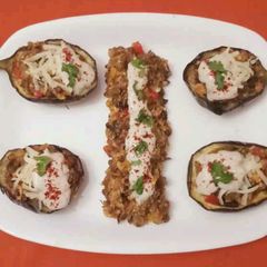 A picture of Lebanese Lentil Stuffed Brinjal.