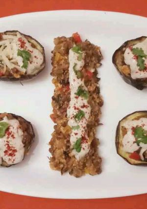 A picture of Lebanese Lentil Stuffed Brinjal.
