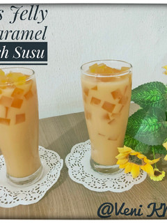 Foto resep Es Jelly Caramel Teh Susu