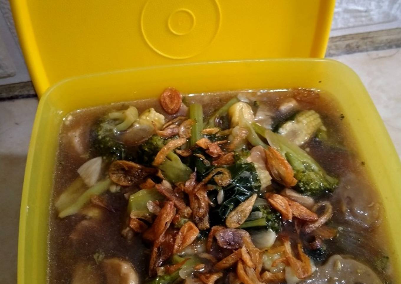 Capcay bakso ayam kuah