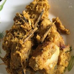 A picture of Porriage yam mixed with ugba.