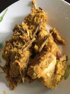 A picture of Porriage yam mixed with ugba.