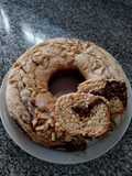 Budín marmolado con café y chocolate blanco