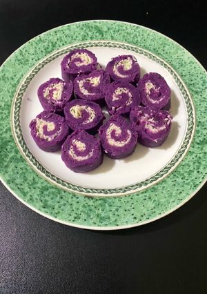 Foto resep Mpasi snack 10m+ ubi ungu gulung keju