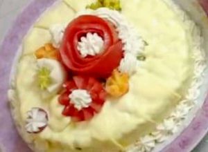 صورة لوصفة كيكة او سلاطة الأرز و الخضار🥗🎂