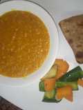 Masoordaalcurry steamedveggies and Brown chapati #4weekchallenge