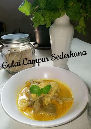 Foto resep Gulai campur sederhana