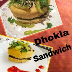 A picture of Dhokla sandwich.
