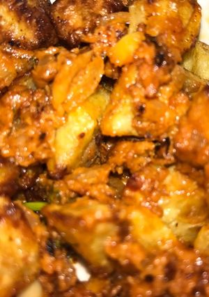 صورة لوصفة بطاطا حّره 😋
