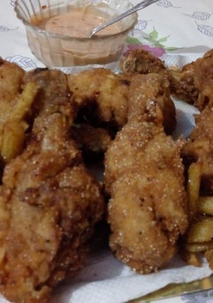 A picture of Crispy fried leg pieces.