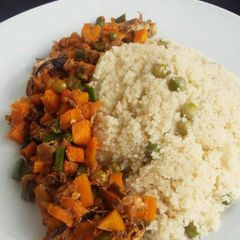 A picture of Couscous and fish sauce.