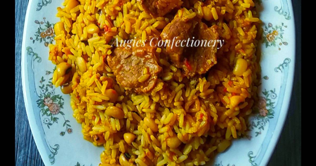 One pot jollof rice and beans Recipe by Augie's Confectionery Cookpad