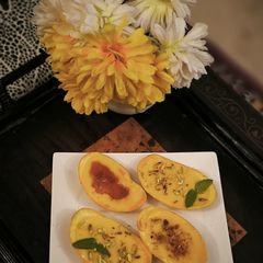 A picture of Mango possets.