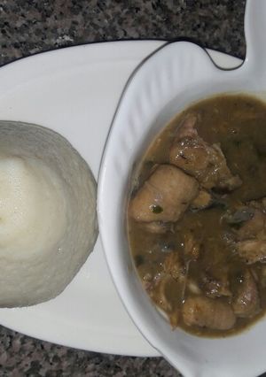 A picture of Nsala soup (white soup).