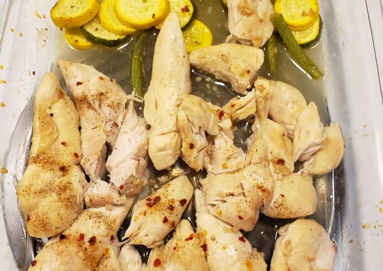 Easiest Way to Prepare Super Quick Homemade One Pan Lemon Garlic Chicken &amp; Vegetables