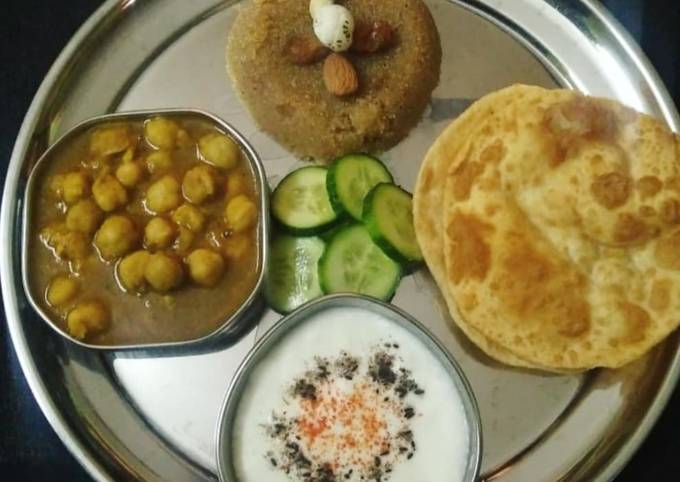 Simple Way to Make Homemade Choley Puri Halwa
