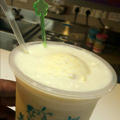 Badam Milk served with Ice cream A picture of Badam Milk served with Ice cream.