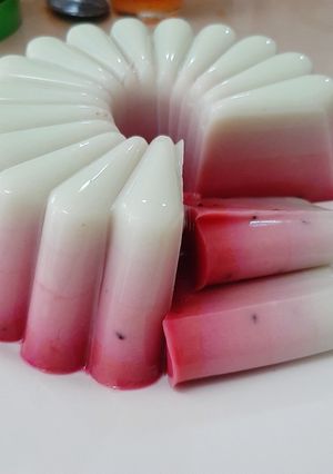 Foto resep Puding ombre buah naga