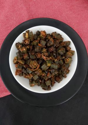 A picture of Bhindi nu shak lady finger sabji.
