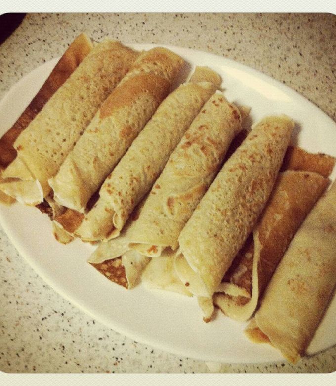 Una foto de Panqueques rellenos