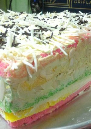Foto resep Rainbow Cake Kukus Lembut