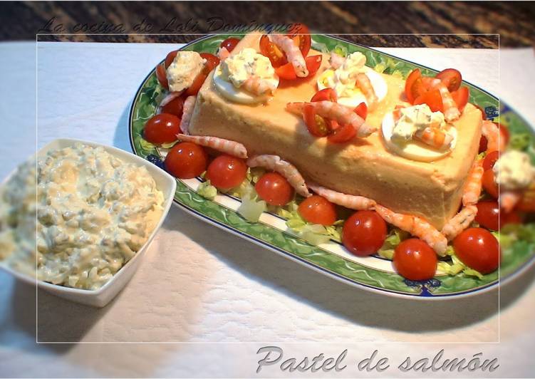 Pastel de salmón y gambas con salsa tártara Receta de ...