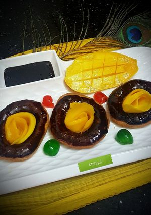 A picture of #Choco Mango doughnuts.
