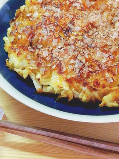 A picture of My Daughter's Favorite! Rice Flour Okonomiyaki.