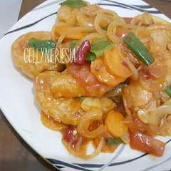 A picture of Udang asam manis krispi.