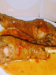 A picture of Chillie infused kienyeji chicken stew#themechallenge.
