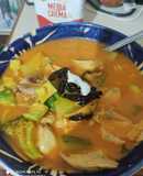 Sopa de tortilla con pollo y verduras dieta fit light