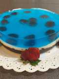 Gelatina de mora azul y coco, con galleta oreo de base