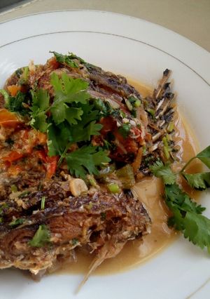 A picture of Coconut fish #authormarathon #Accompanimentdish.