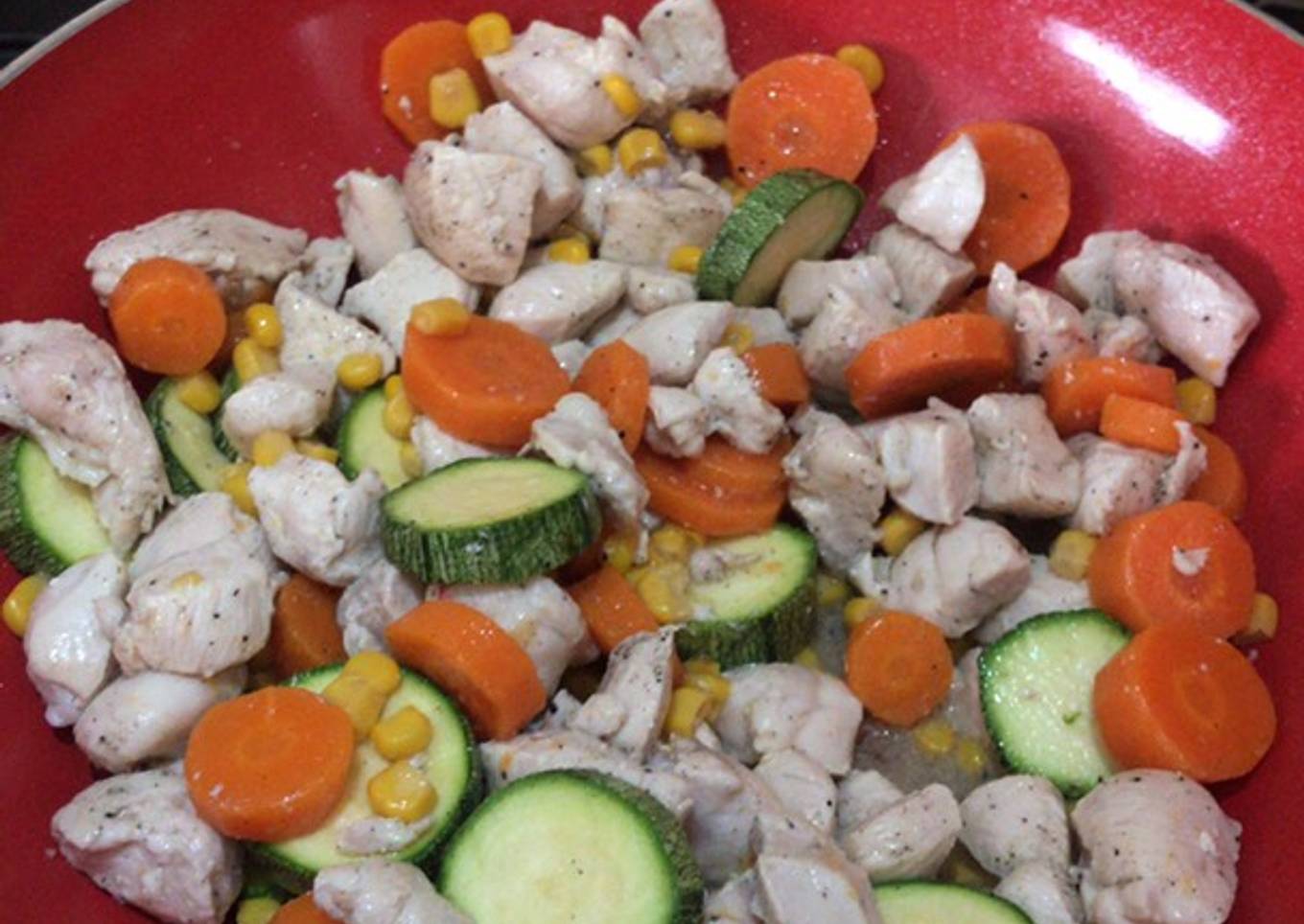 Pollo con calabazas y zanahorias