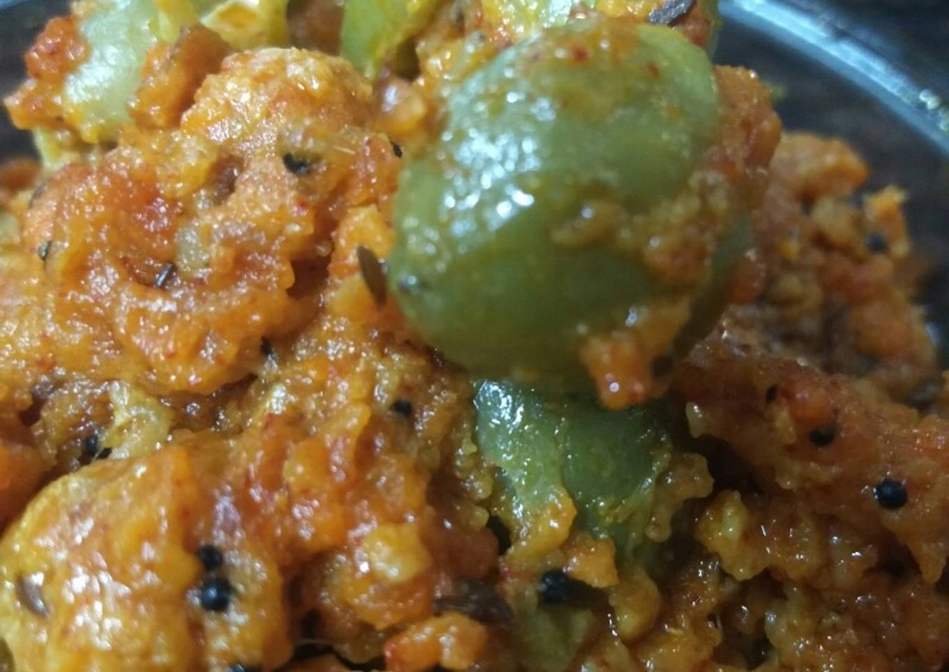 Gum berry (gunda) and raw mango sabji