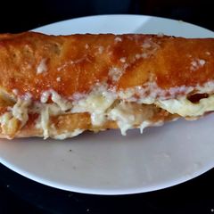 My Hot Chicken and Melted Brie Tiger Baguette 😋💛 A picture of My Hot Chicken and Melted Brie Tiger Baguette 😋💛.