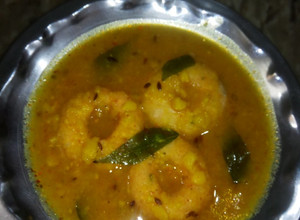 A picture of Leftover rice Sambhar Vada.