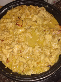 Una foto de Trozos de pollo al curry