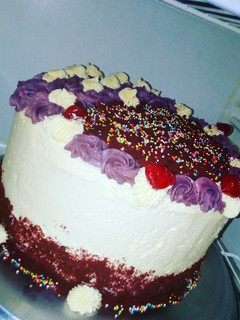 A picture of How to decorate cake with butter cream frosting.