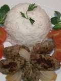 Grilled Kofta Fingers with Onions and Tomatoes