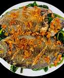 Cá dìa hấp mùng tơi