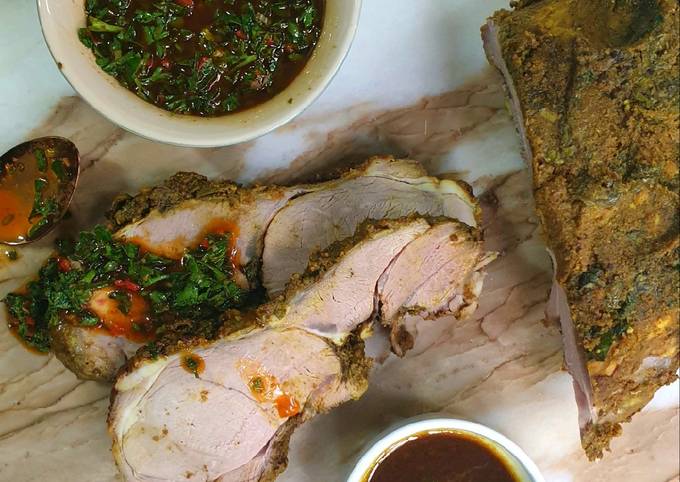 Now You Can Have Your Roasted leg of lamb and chimichurri