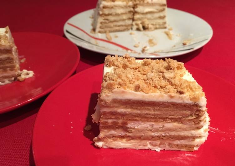 Tarta de galletas de limón
