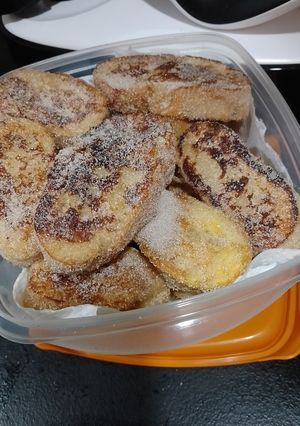 Una foto de Torrijas de azúcar y canela sin aceite