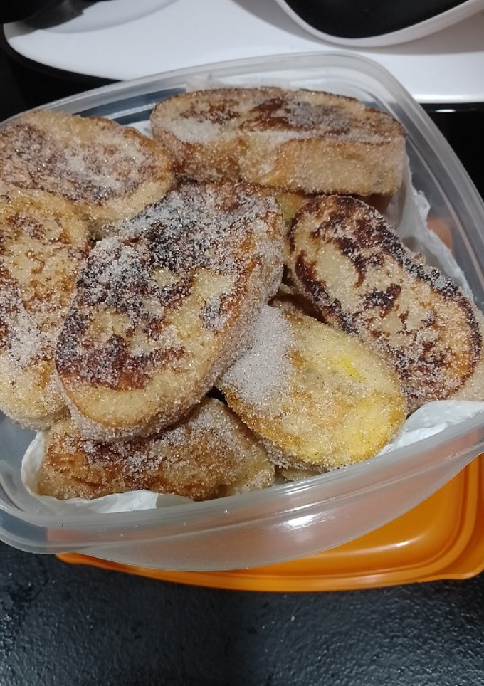 Una foto de Torrijas de azúcar y canela sin aceite