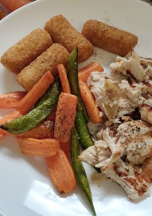 A picture of Low fat chicken dinner air fryer.
