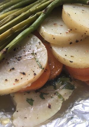 Una foto de Filete de pescado empapelado 🐟 🥗