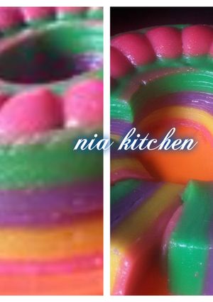 Foto resep Lapis tepung beras rainbow